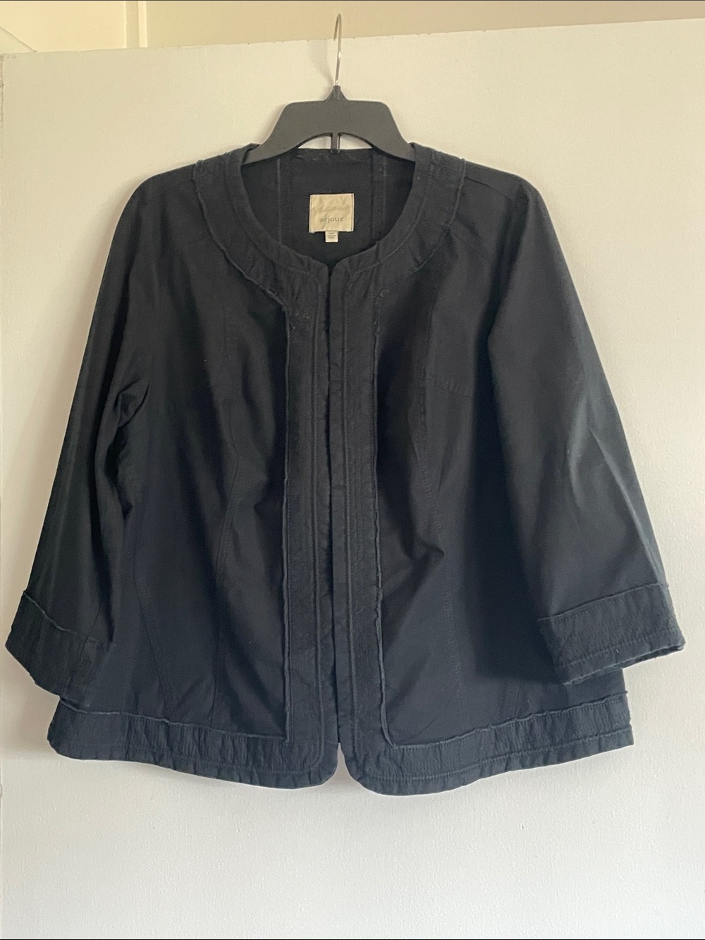 Sejour Black Collarless Women's Jacket